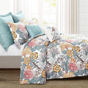 img 3 attached to 🛏️ Lush Decor Blue and Yellow Sydney King 7-Piece Comforter Set: Luxury Bedding at its Finest