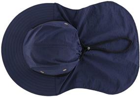 img 2 attached to Breathable LLmoway Men's Mesh Flap Sun Hat with Wide Brim and UPF50+ for Outdoor Fishing Cap