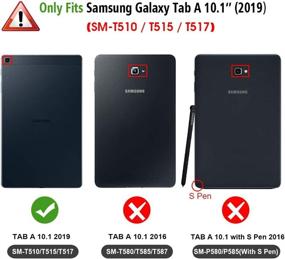 img 3 attached to 🔌 Fintie Клавиатурный чехол для Samsung Galaxy Tab A 10.1 2019: Тонкий подставка с съемной беспроводной клавиатурой, 7-цветной подсветкой