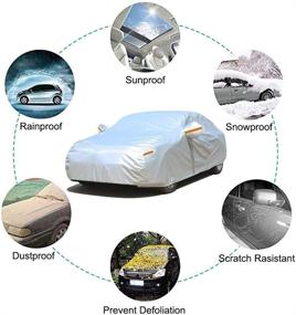 img 1 attached to 🚗 Waterproof All Weather Car Cover for Automobiles, 6 Layer Heavy Duty Outdoor Cover, Sun Rain UV Protection, Fits Sedans (Length 182-192 inch)