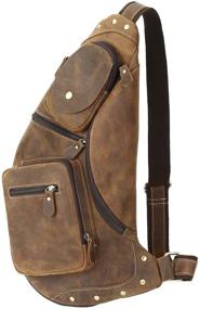 img 1 attached to 🎒 Stylish and Functional LederleiterUSA Leather Crossbody Shoulder Backpack: A Must-Have Travel Accessory