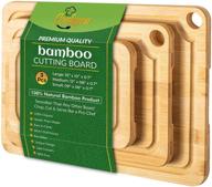 🔪 premium cookgen bamboo cutting board set - 3 sizes with juice groove, pre-oiled, large handles - ideal wooden cutting boards for kitchen logo