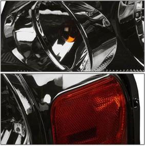 img 2 attached to DNA Motoring HL-OH-F1504-SM-AM Smoke Lens 🚗 Amber Headlights Replacement: 04-08 F-150/06-08 Mark LT