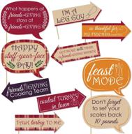 📸 capture the laughter: funny friends thanksgiving feast photo booth props kit - 10 piece by big dot of happiness logo