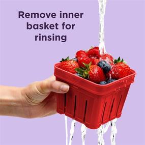 img 1 attached to 🍒 Chef'n Bramble Berry Basket and Colander: 1-Quart, Cherry - The Perfect Kitchen Essential for Berry Lovers!