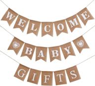 👶 праздничный баннер baby shower из джута - 3 штуки приветственного банта "добро пожаловать, малыш!" для украшения вечеринки и в качестве подарка. логотип