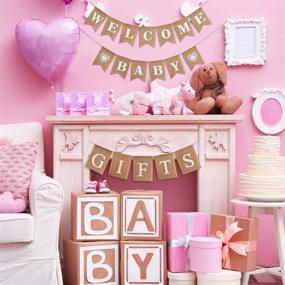 img 3 attached to 👶 Праздничный баннер baby shower из джута - 3 штуки приветственного банта "Добро пожаловать, малыш!" для украшения вечеринки и в качестве подарка.