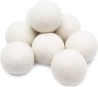 🧺 ecojeannie unscented wool dryer balls - 8 pack of premium xl organic eco-friendly natural laundry balls, chemical-free, anti-static, fabric softeners - made with 100% natural new zealand wool logo