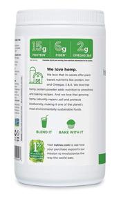 img 2 attached to 🌱 Nutiva Organic Hemp Seed Protein Powder, 16 Ounce - Cold-Pressed, Raw & Peak Protein, USDA Organic, Non-GMO, Whole 30 Approved, Vegan, Gluten-Free &amp; Keto, Plant Protein with Essential Amino Acids