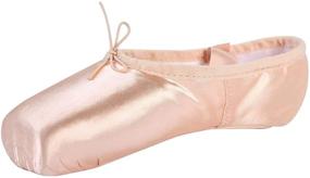 img 2 attached to 🩰 Linodes Pro Stain Ballet Pointe Dance Shoes Slippers for Girls and Women with Ribbons and Toe Pads