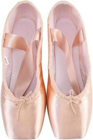 img 3 attached to 🩰 Linodes Pro Stain Ballet Pointe Dance Shoes Slippers for Girls and Women with Ribbons and Toe Pads