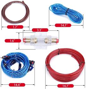 img 3 attached to Muzata 10 Gauge Amplifier Installation Kit - RCA Interconnect, Speaker Wire, Car Audio Subwoofer Wire, AMP Wiring, Auto Audio Cables