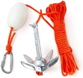 img 1 attached to 🚣 Premium AITREASURE Small Boat Anchor Kit: Folding Grapnel Anchor Carbon Steel for Kayak, Canoe, Jet Ski - 32.8ft Anchor Tow Rope & Carrying Bag Included!