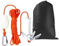 🚣 premium aitreasure small boat anchor kit: folding grapnel anchor carbon steel for kayak, canoe, jet ski - 32.8ft anchor tow rope & carrying bag included! логотип