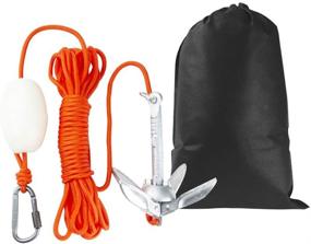 img 4 attached to 🚣 Premium AITREASURE Small Boat Anchor Kit: Folding Grapnel Anchor Carbon Steel for Kayak, Canoe, Jet Ski - 32.8ft Anchor Tow Rope & Carrying Bag Included!