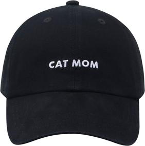 img 3 attached to 🧢 Hatphile 6 Panel Embroidery Cat Mom/Dad Baseball Cap