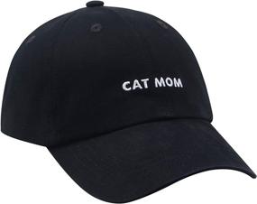 img 2 attached to 🧢 Hatphile 6 Panel Embroidery Cat Mom/Dad Baseball Cap