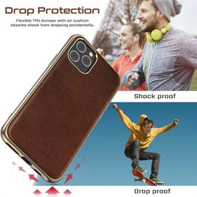 img 2 attached to 📱 LOHASIC PU Leather iPhone 11 Pro Max Case - Elegant Business Slim Cover for Men and Women - Full Body Protective Shockproof Non-Slip Grip - One Piece Bumper - Brown, 6.5 Inch