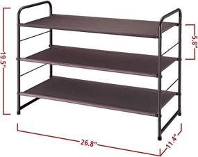 img 1 attached to 👞 Bronze 3-Tier Stackable Shoe Rack: Simple, Expandable, and Adjustable Fabric Shoe Shelf Storage Organizer