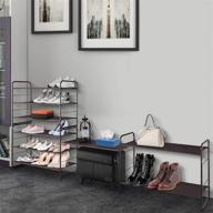 👞 bronze 3-tier stackable shoe rack: simple, expandable, and adjustable fabric shoe shelf storage organizer logo