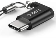 🔌 brexlink 4-pack micro usb to usb c adapters: fast charge for samsung galaxy, macbook, lg, moto & more (black) with keychain logo