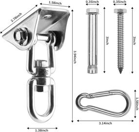 img 3 attached to 🪚 GEHARTY Swing Hangers 2 Pack - Innovative 1100 LB Capacity Stainless Steel 304S Swivel Hooks for Playground, Porch, Trapeze, Yoga Swing, Punching Bag - 360° Rotate for Concrete and Wooden Surfaces - Hammock Hooks for Enhanced Performance