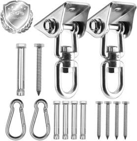 img 4 attached to 🪚 GEHARTY Swing Hangers 2 Pack - Innovative 1100 LB Capacity Stainless Steel 304S Swivel Hooks for Playground, Porch, Trapeze, Yoga Swing, Punching Bag - 360° Rotate for Concrete and Wooden Surfaces - Hammock Hooks for Enhanced Performance