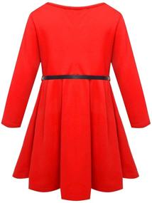 img 3 attached to Girls' Vintage Pleated Cotton Fashion Dress with Flare Long Sleeves – Sizes 4-10T