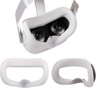 🎭 shaboo prints yocaya oculus quest 2 silicone face cover: enhanced comfort, reduced sweat, and minimal light leakage in white logo