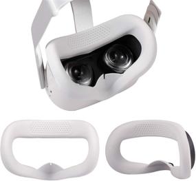 img 4 attached to 🎭 Shaboo Prints Yocaya Oculus Quest 2 Silicone Face Cover: Enhanced Comfort, Reduced Sweat, and Minimal Light Leakage in White