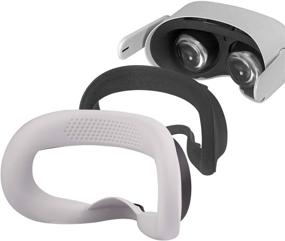 img 1 attached to 🎭 Shaboo Prints Yocaya Oculus Quest 2 Silicone Face Cover: Enhanced Comfort, Reduced Sweat, and Minimal Light Leakage in White