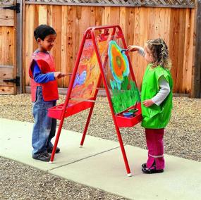 img 4 attached to 🎨 Colorations - 2WAPE 2-Way Indoor/Outdoor Adjustable Acrylic Panel Easel for Kids: Versatile and Durable Art Station for Children (23"L x 29-1/2"W x 45"H)