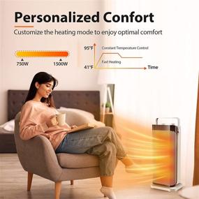 img 1 attached to 🔥 1500W/750W Electric Ceramic Portable Tower Heating Fan - Ideal Space Heater for Office with 120° Oscillation, Thermostat, Fast Heating, Overheat & Tip-over Protection - Perfect for Small Room, Home, Personal Indoor Use