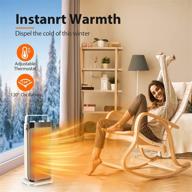 🔥 1500w/750w electric ceramic portable tower heating fan - ideal space heater for office with 120° oscillation, thermostat, fast heating, overheat & tip-over protection - perfect for small room, home, personal indoor use logo