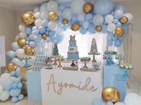 img 3 attached to 🎈 127Pcs Balloon Garland Kit - Blue, White, Gold & Chrome Balloon Arch for Wedding Bridal Shower, Birthday, Baby Shower Decorations