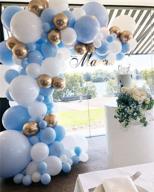 🎈 127pcs balloon garland kit - blue, white, gold & chrome balloon arch for wedding bridal shower, birthday, baby shower decorations logo