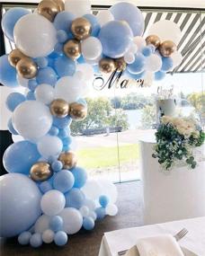 img 4 attached to 🎈 127Pcs Balloon Garland Kit - Blue, White, Gold & Chrome Balloon Arch for Wedding Bridal Shower, Birthday, Baby Shower Decorations