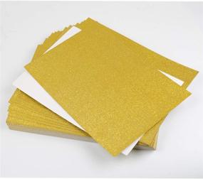 img 2 attached to 🎉 60 Count Gold Glitter Paper Cardstock 250GSM for DIY Projects, Scrapbooking, Arts & Crafts, Birthday & Wedding Party Decorations - 12x8.5 inches