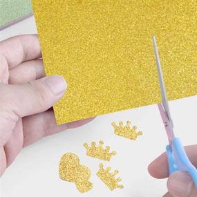 img 1 attached to 🎉 60 Count Gold Glitter Paper Cardstock 250GSM for DIY Projects, Scrapbooking, Arts & Crafts, Birthday & Wedding Party Decorations - 12x8.5 inches