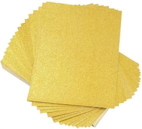 img 4 attached to 🎉 60 Count Gold Glitter Paper Cardstock 250GSM for DIY Projects, Scrapbooking, Arts & Crafts, Birthday & Wedding Party Decorations - 12x8.5 inches