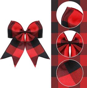 img 2 attached to 🎁 30 Pieces Handmade Burlap Bows: Red and Black Christmas Ornament Bows for Festive Home Party Decor
