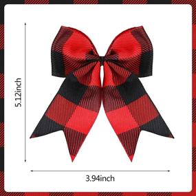 img 3 attached to 🎁 30 Pieces Handmade Burlap Bows: Red and Black Christmas Ornament Bows for Festive Home Party Decor