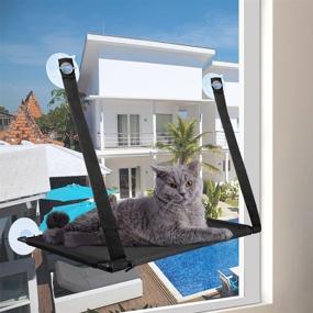 img 1 attached to 🐱 Rugged Foldable Cat Window Perch by PetDijon - Ideal for Large Cats, Indoor Use | Hammock-Style Cat Resting Shelf | Sturdy Beds with Secure Suction Cups