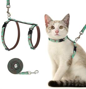 img 4 attached to 🐾 Pawchie Donut Patterned Cat Harness and Leash Set, Escape Proof for Walking