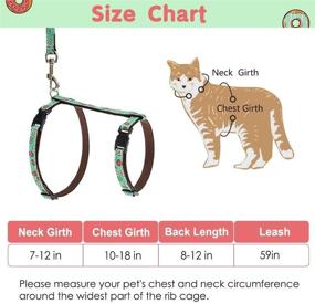 img 3 attached to 🐾 Pawchie Donut Patterned Cat Harness and Leash Set, Escape Proof for Walking