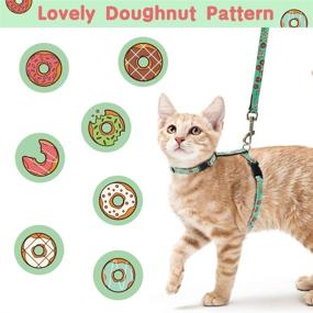 img 1 attached to 🐾 Pawchie Donut Patterned Cat Harness and Leash Set, Escape Proof for Walking