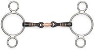 6-inch two ring sweet iron gag with raised ribs - black sweet iron design, enhanced effectiveness logo