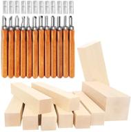 timesetl wood carving whittling kit: 12-piece sk2 carbon steel knife & 10-piece basswood carving blocks bundle - ideal set for beginners to experts logo