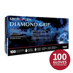 img 2 attached to 🧤 Latex Multi-Purpose Disposable Gloves - Microflex Diamond Grip MF-300, Powder-Free, Natural Rubber Gloves for Medical Exam, Cleaning, and Mechanic Tasks, Large Size, White (Box of 100)