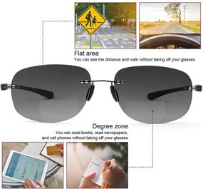 img 2 attached to 🕶️ Bifocal Reading Glasses Sunglasses with Rimless Design for UV Protection - Ideal for Men and Women